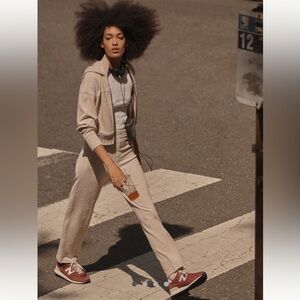 Anthropologie Sundays Cream Track Suit sz M